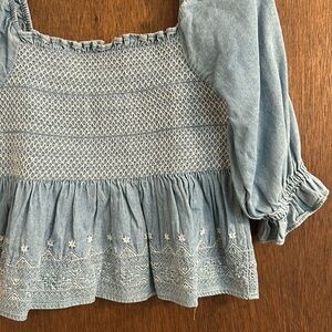 Denim Puff Sleeve Top